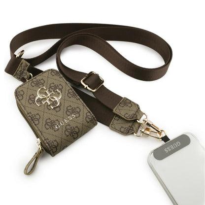 Pung og Telefon Snor Guess 4G Metal Logo, Brun