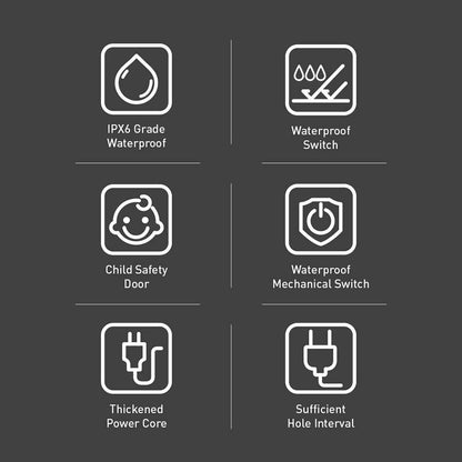 ColorWay forlængerledning, 6 x Schuko, Hvid