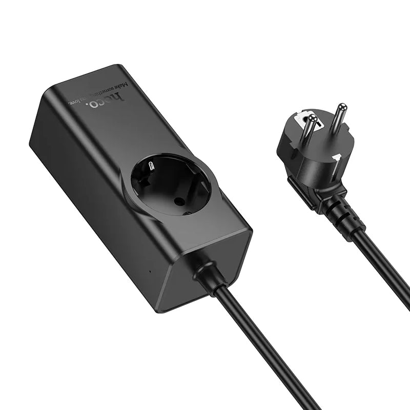 Forlængerledning HOCO NS9, 1 x Schuko, Sort