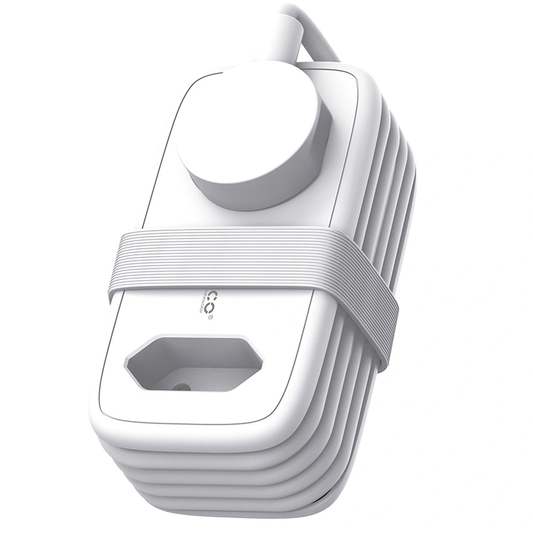 Orico APP forlængerledning, 2 x Schuko - 2 x USB-A - 1 x USB-C, Hvid Grå