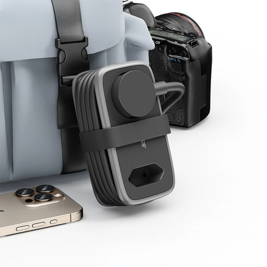 Orico APP forlængerledning, 2 x Schuko - 2 x USB-A - 1 x USB-C, Sort Grå
