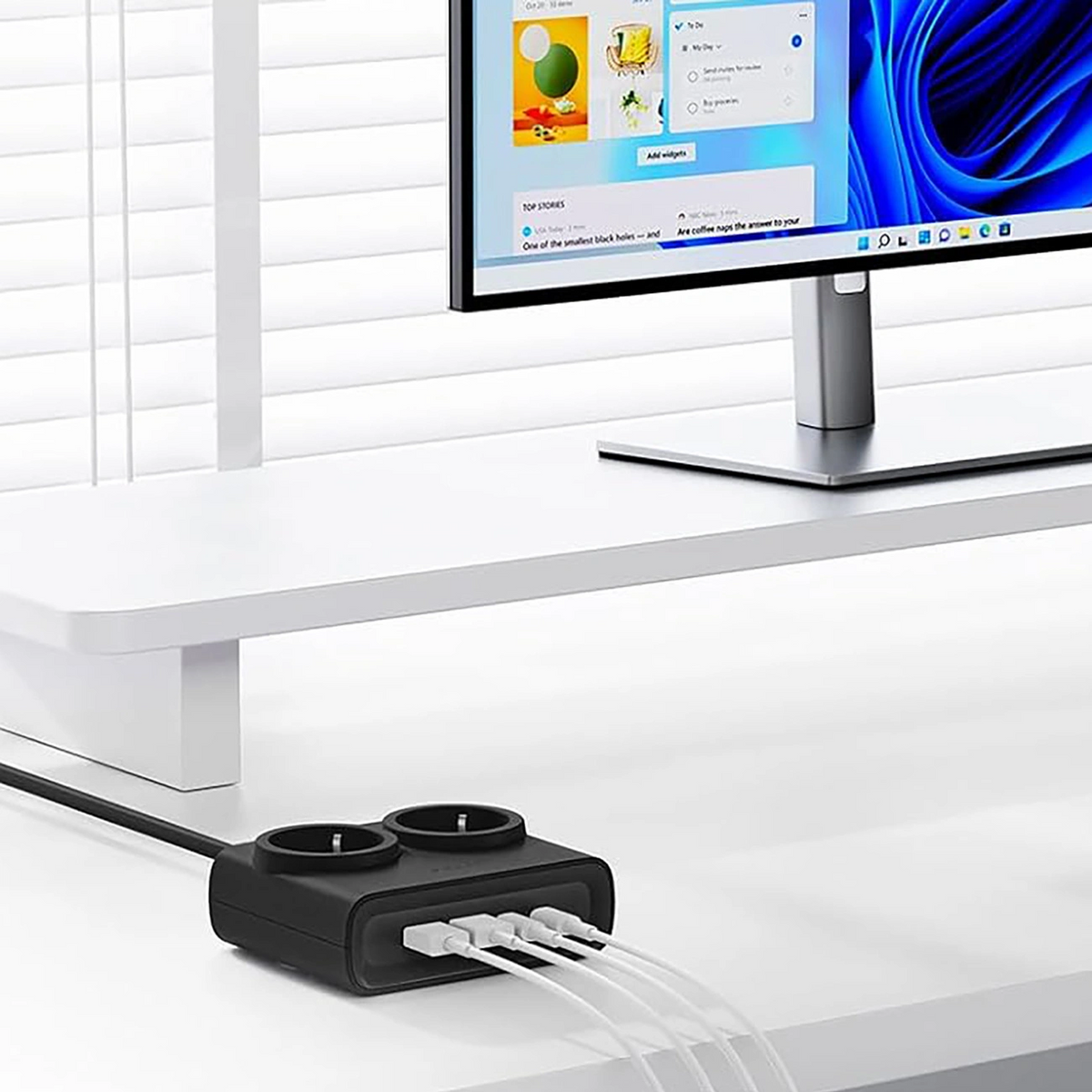 Orico PDC25 forlængerledning, 2 x Schuko - 2 x USB-A - 2 x USB-C, Sort