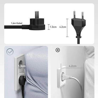 Orico PDC25 forlængerledning, 2 x Schuko - 2 x USB-A - 2 x USB-C, Sort