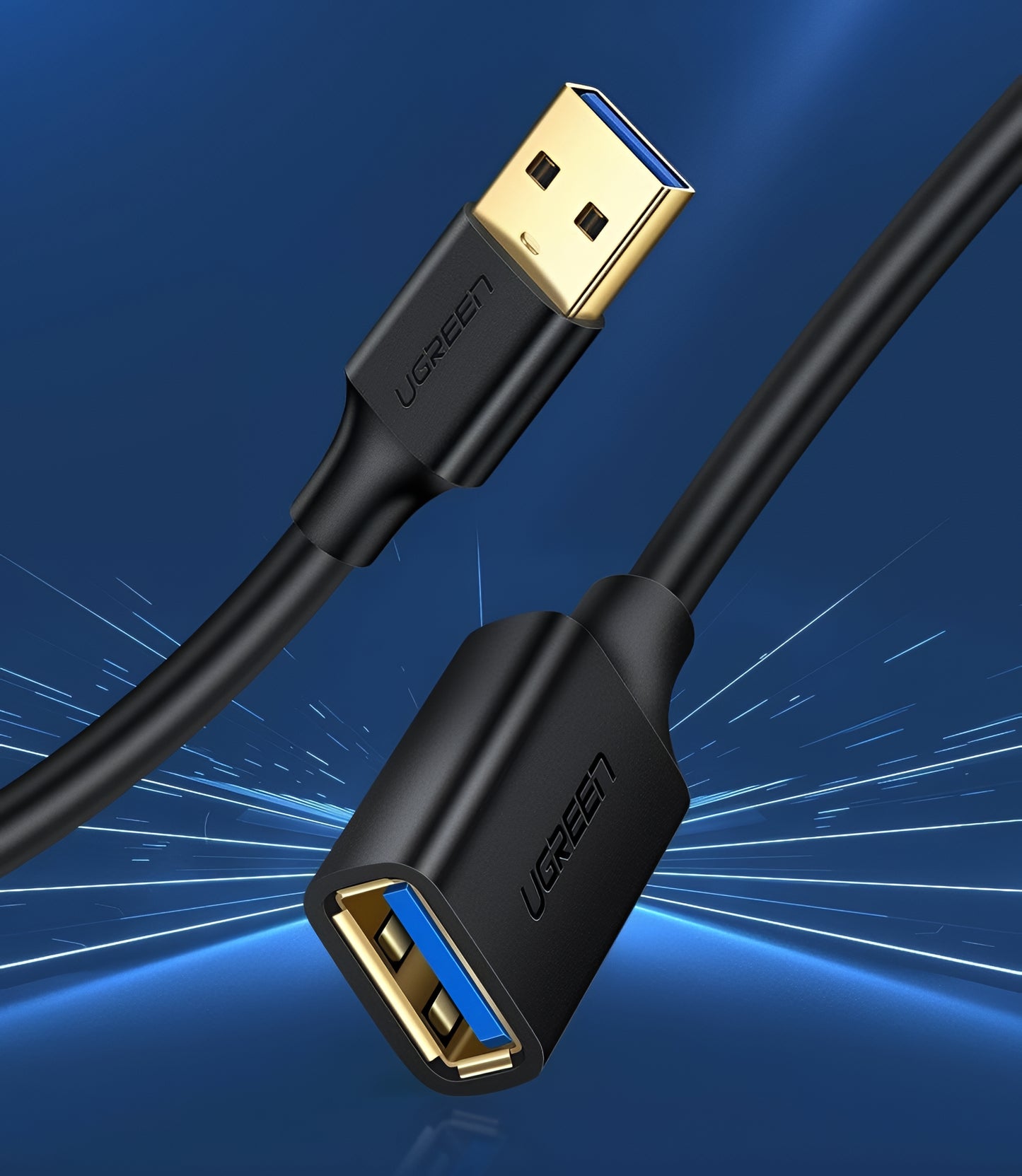 USB 3.0 forlænger UGREEN US129, 2m, Sort