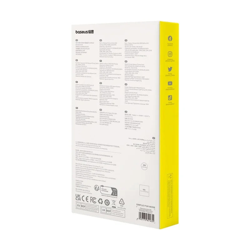Baseus FlyJoy Series rack til SSD SATA M.2 NVMe, Grå B00760600811-02