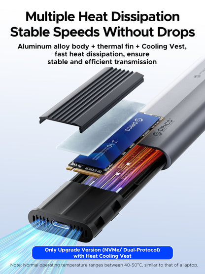 Orico AXM2-G2 rack til SSD M.2 NVMe, grå