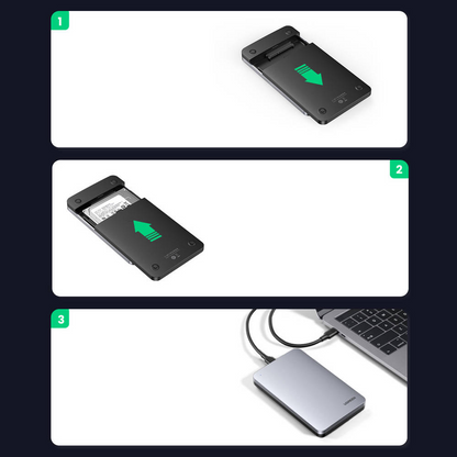 Rack UGREEN CM300 til HDD/SSD SATA 2,5", USB 3.1, grå 