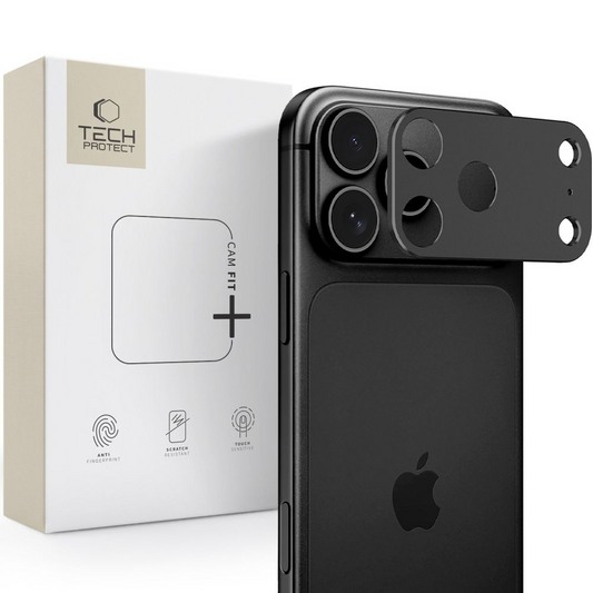 Bagkamera Beskyttelsesramme Tech-Protect Camalloy Fit+ til Apple iPhone 18 Pro, Aluminium, Sort