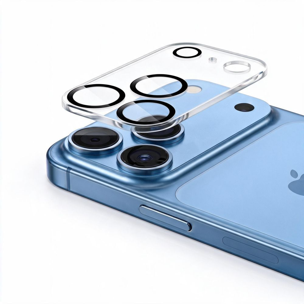 Tech-Protect Cam Fit+ bagkamera beskyttelsesramme til Apple iPhone 18 Pro, hærdet glas, gennemsigtig