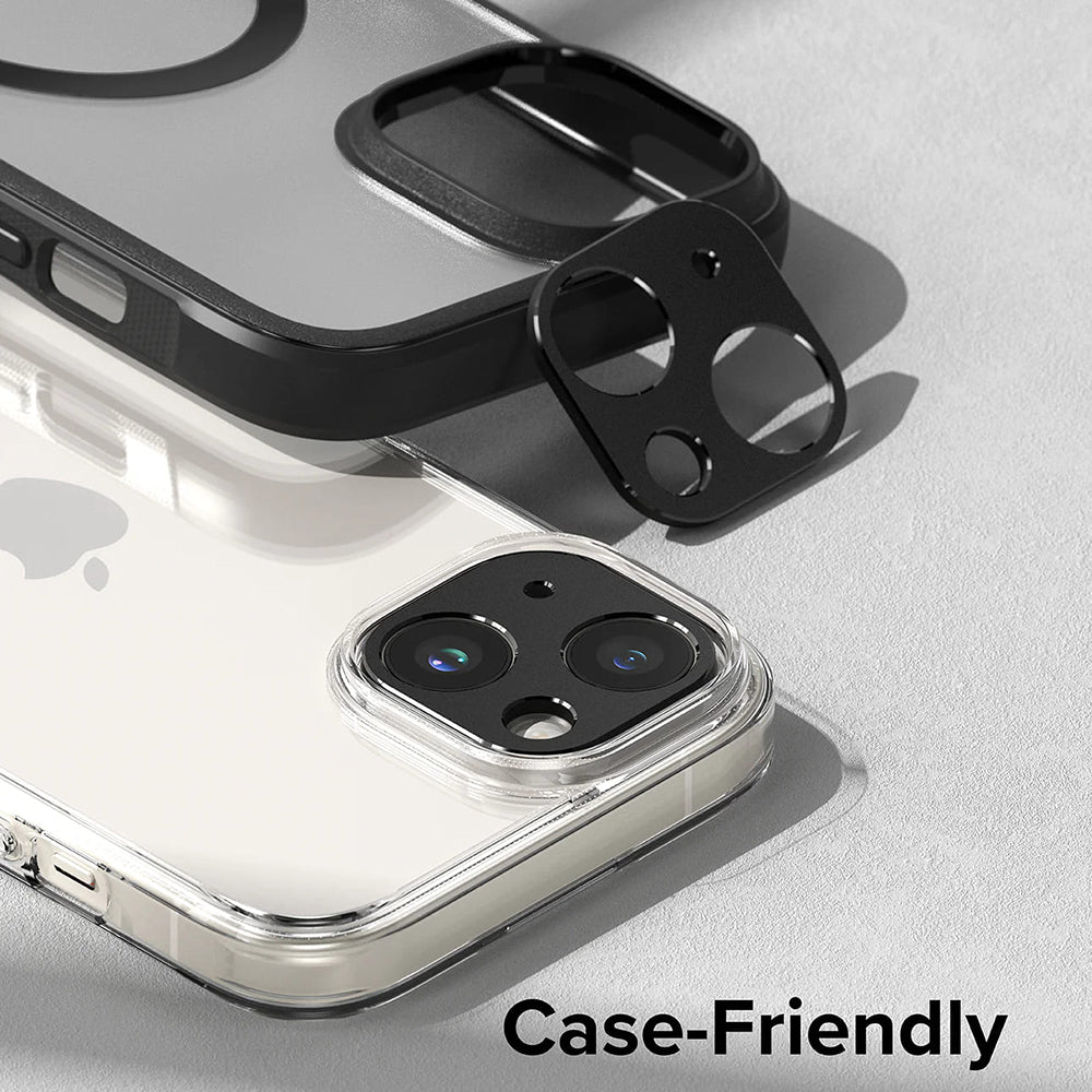 Beskyttelsesramme til Ringke Styling bagkamera for Apple iPhone 15 Plus / 15, Aluminium, Sort