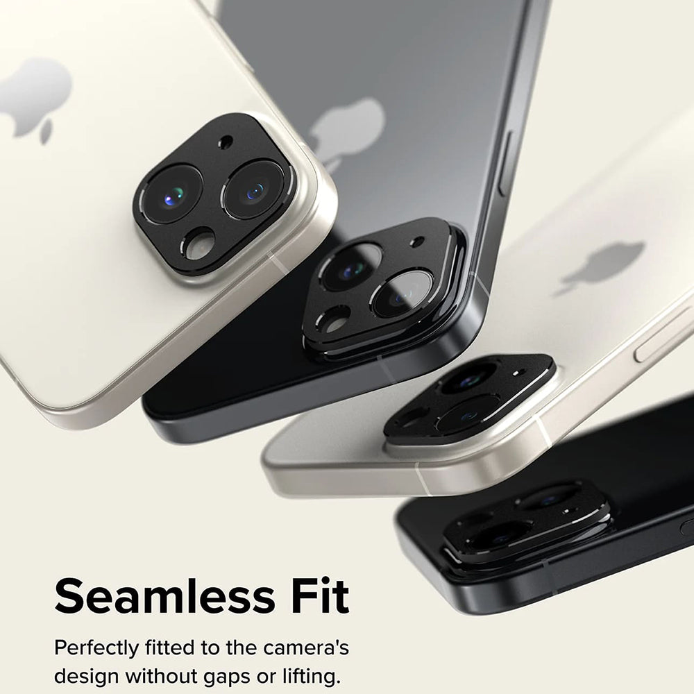 Beskyttelsesramme til Ringke Styling bagkamera for Apple iPhone 15 Plus / 15, Aluminium, Sort