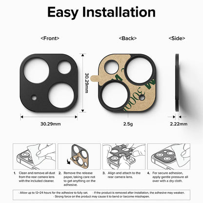 Beskyttelsesramme til Ringke Styling bagkamera for Apple iPhone 15 Plus / 15, Aluminium, Sort