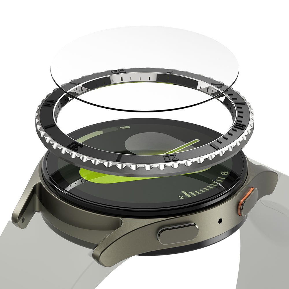 Ringke Premium Styling Beskyttelsesramme til Samsung Galaxy Watch7 44mm, Model 3, Sort