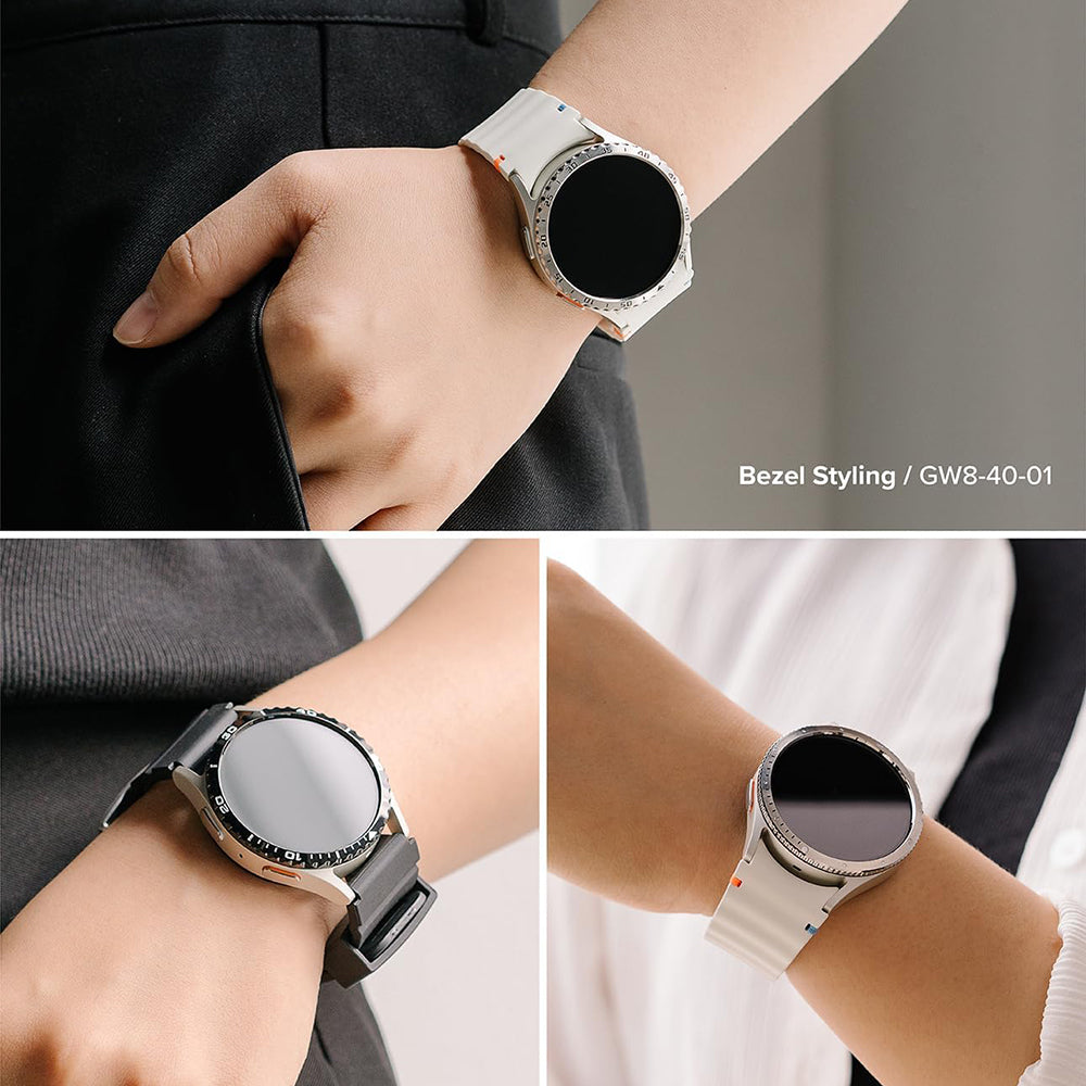 Ringke Inner Styling Beskyttelsesramme til Samsung Galaxy Watch8 Classic, Sølvfarvet