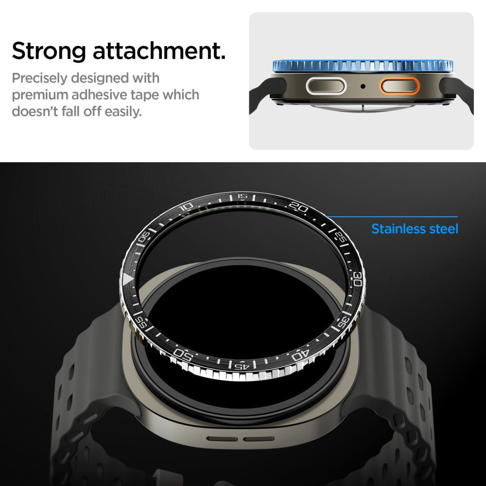 Spigen Tune Diver Beskyttelsesramme til Samsung Galaxy Watch8 44mm, Sort
