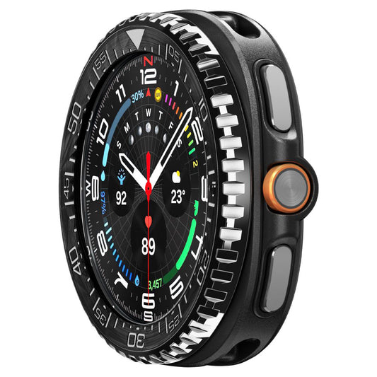 Spigen Tune Pro Diver Beskyttelsesramme til Samsung Galaxy Watch8 Classic, Sort