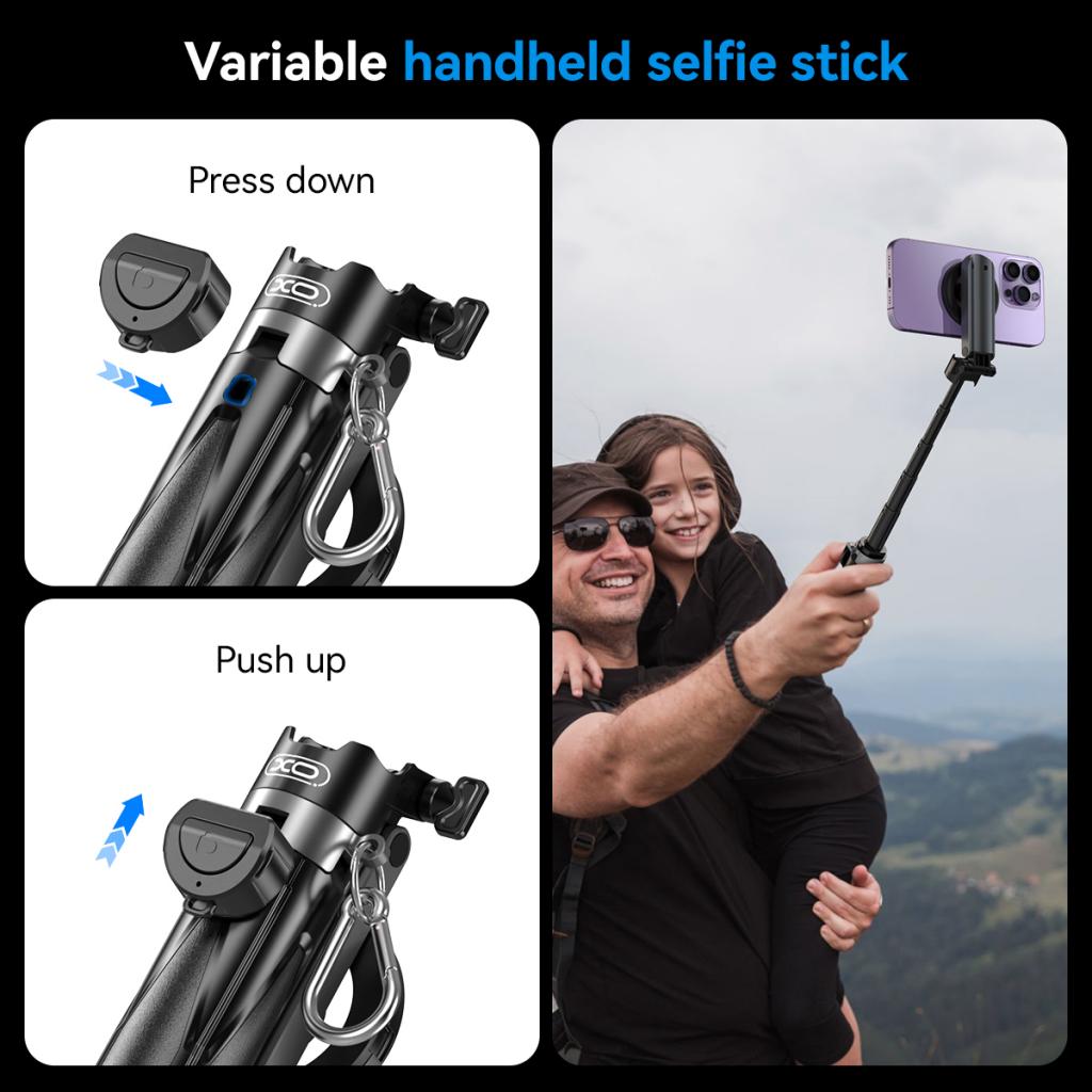 Selfie Stick Bluetooth XO Design SS22, Universal, Sort