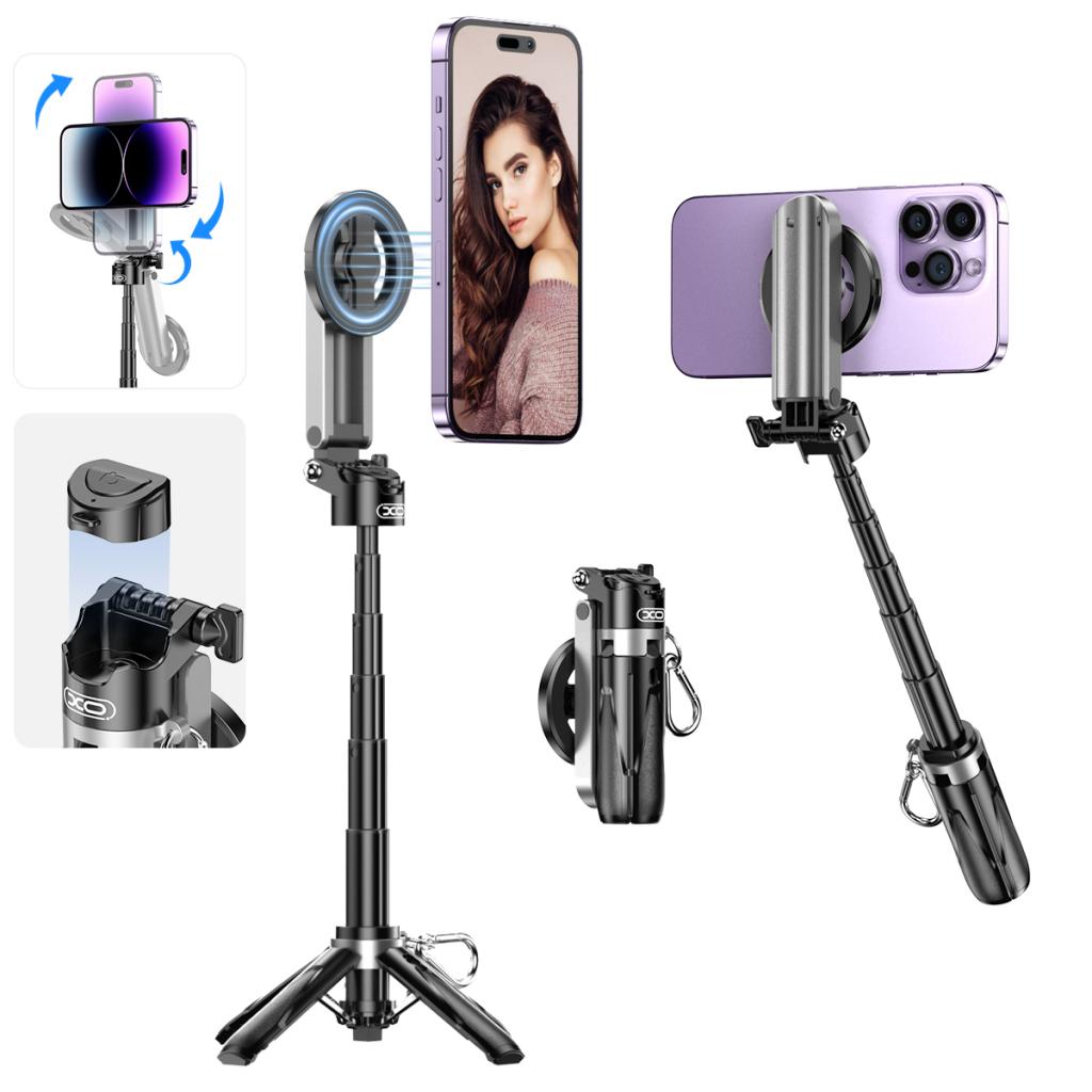 Selfie Stick Bluetooth XO Design SS22, Universal, Sort