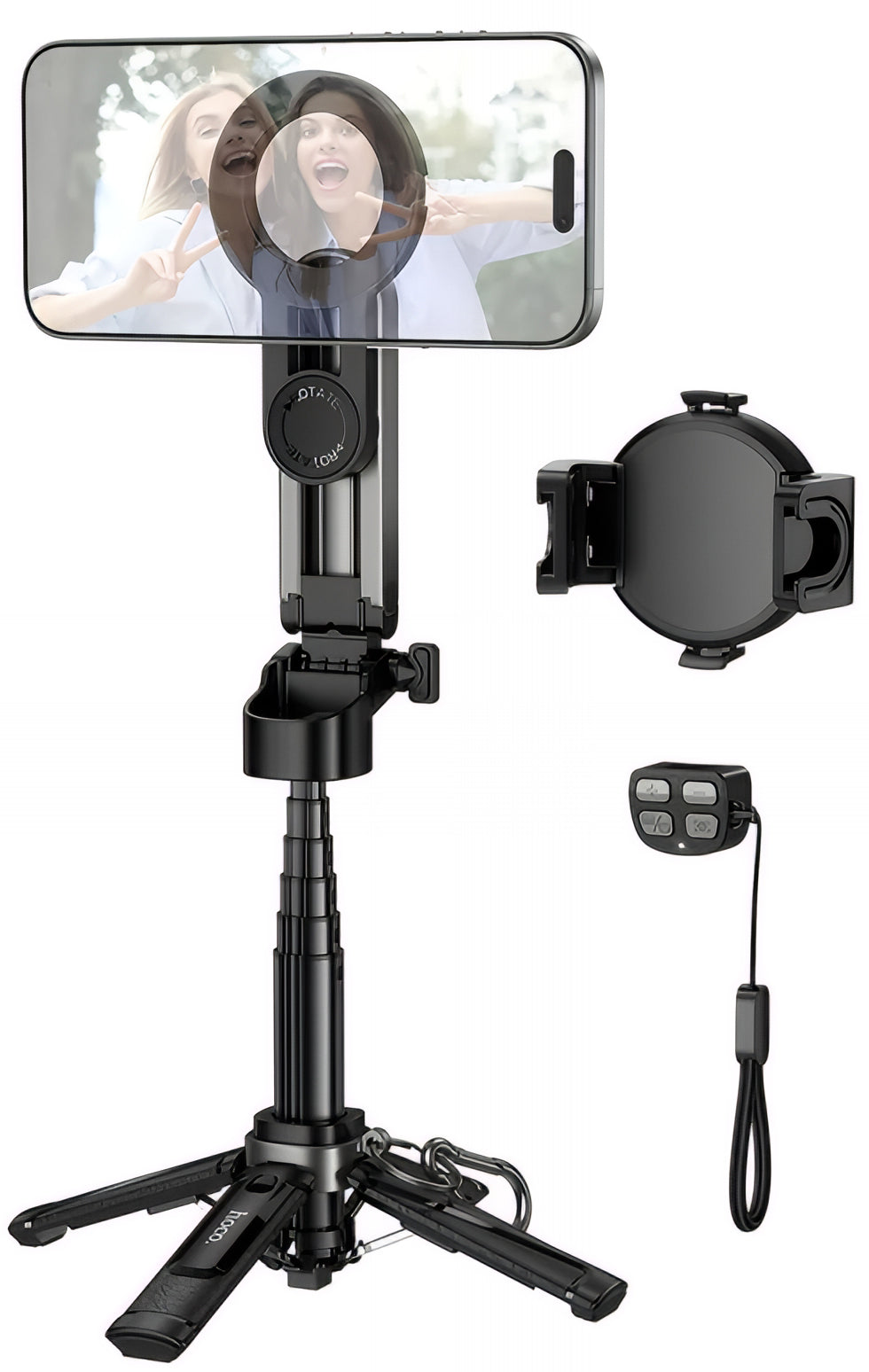 Selfie Stick Bluetooth HOCO K27 Pro, Universal, Sort