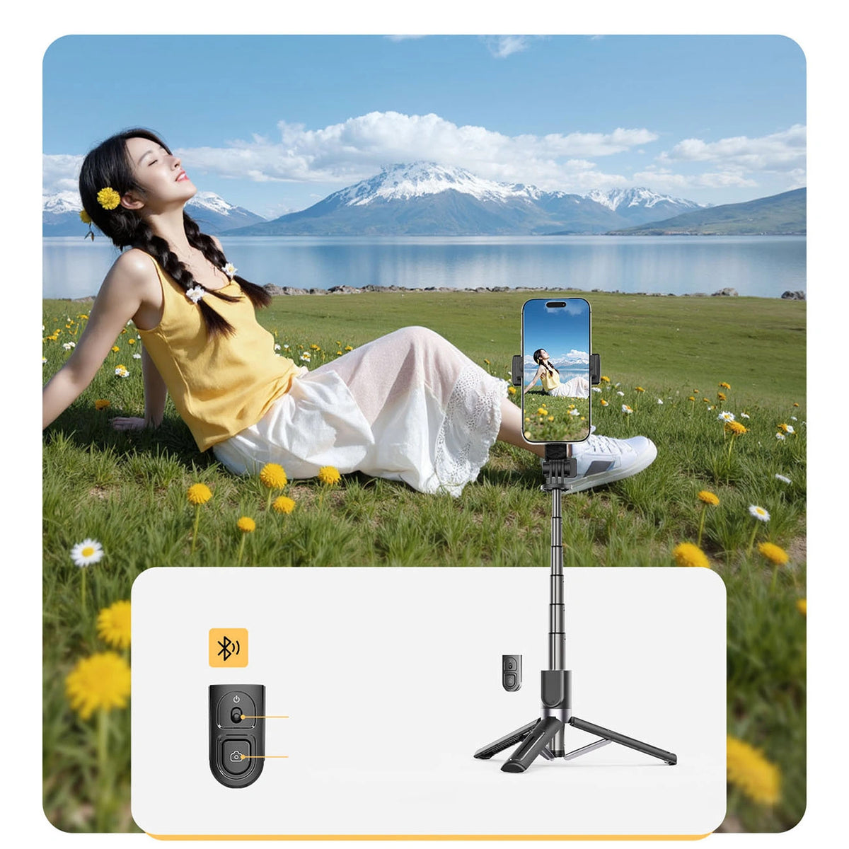 Selfie Stick Bluetooth Orico SPV90, Universal, Sort