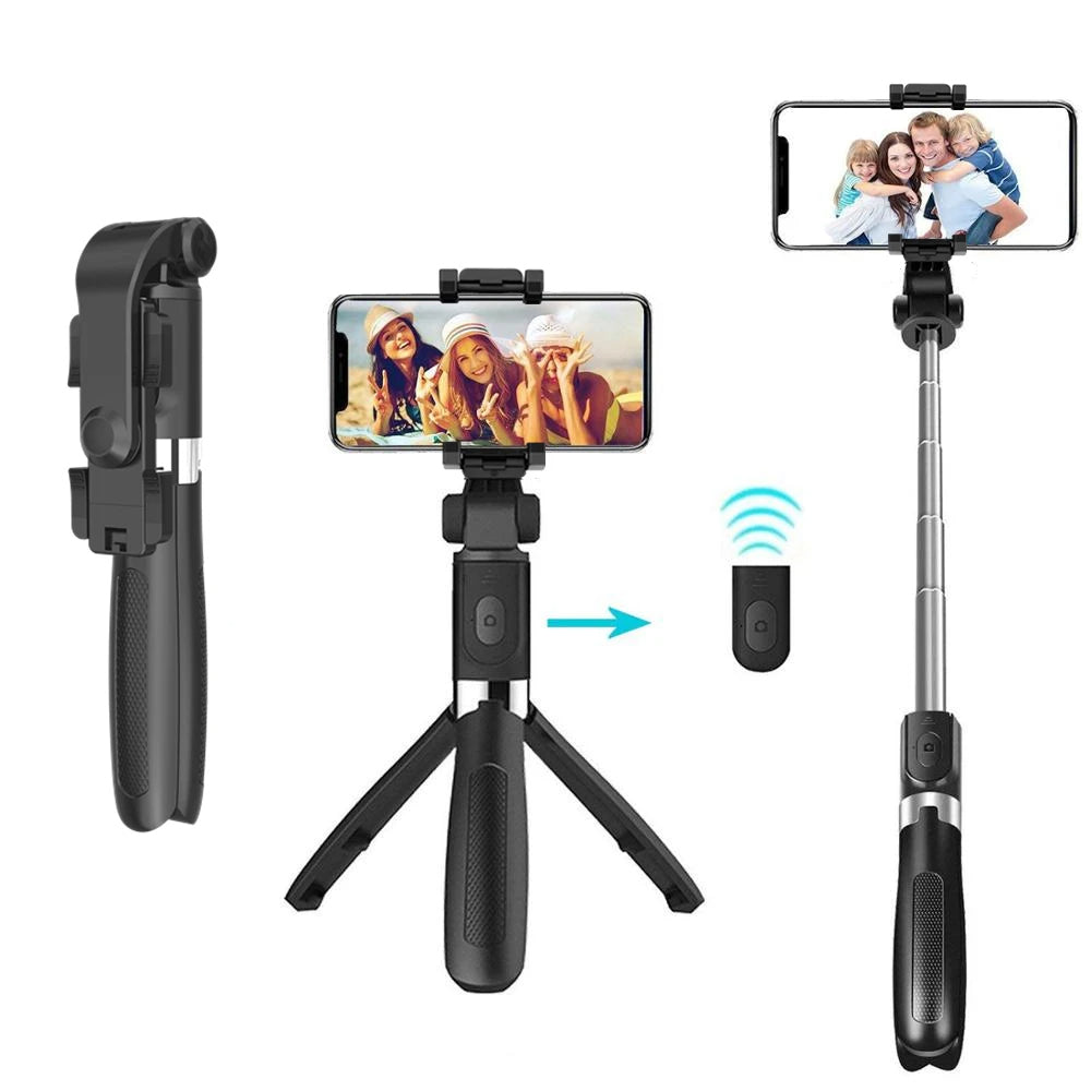 Selfie Stick Bluetooth Techsuit L01, Universal, Sort