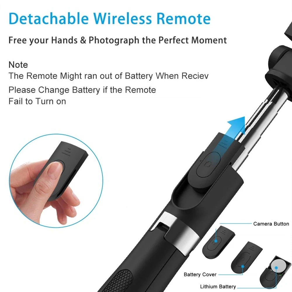 Selfie Stick Bluetooth Techsuit L01, Universal, Sort