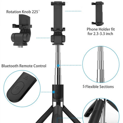 Selfie Stick Bluetooth Techsuit L01, Universal, Sort