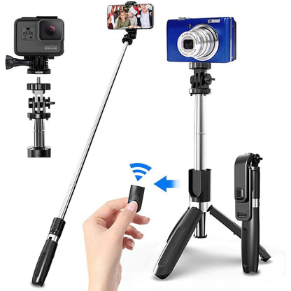 Selfie Stick Bluetooth Techsuit L02, Universal, Sort