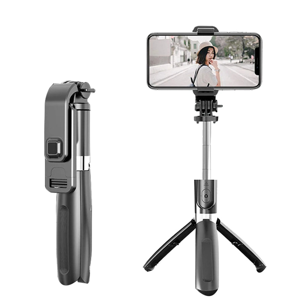 Selfie Stick Bluetooth Techsuit L02, Universal, Sort