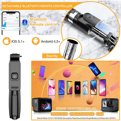 Selfie Stick Bluetooth Techsuit L02, Universal, Sort