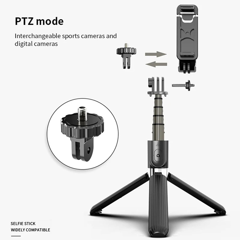 Selfie Stick Bluetooth Techsuit L03, Universal, Sort