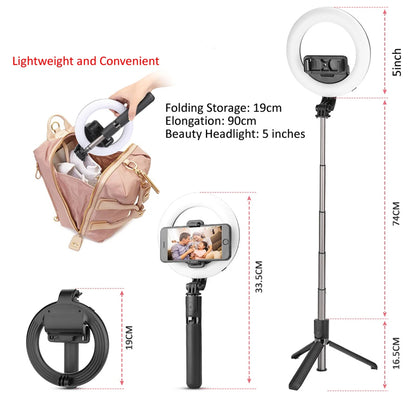 Selfie Stick Bluetooth Techsuit L07, Universal, Sort
