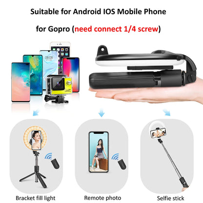 Selfie Stick Bluetooth Techsuit L07, Universal, Sort