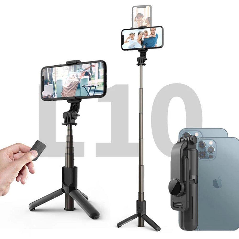 Selfie Stick Bluetooth Techsuit L10, Universal, Sort