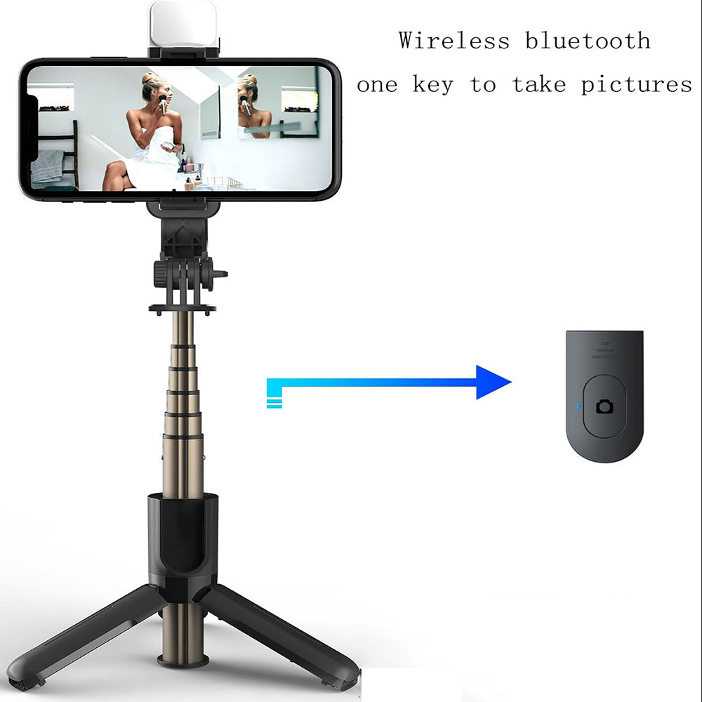 Selfie Stick Bluetooth Techsuit L11s, Universal, Sort
