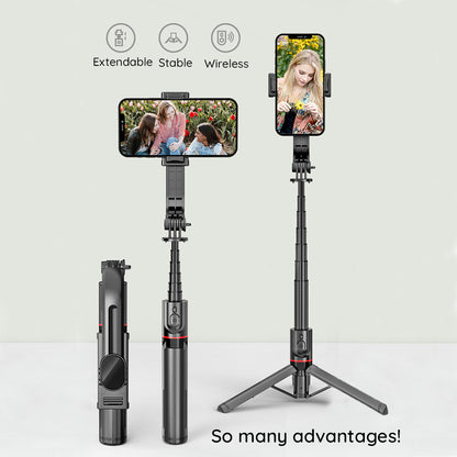 Selfie Stick Bluetooth Techsuit L12, Universal, Sort
