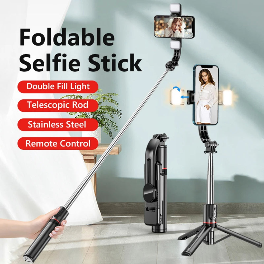 Selfie Stick Bluetooth Techsuit L13d, Universal, Sort