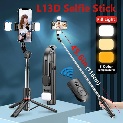 Selfie Stick Bluetooth Techsuit L13d, Universal, Sort