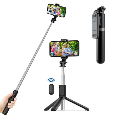 Selfie Stick Bluetooth Techsuit Q01, Universal, Sort