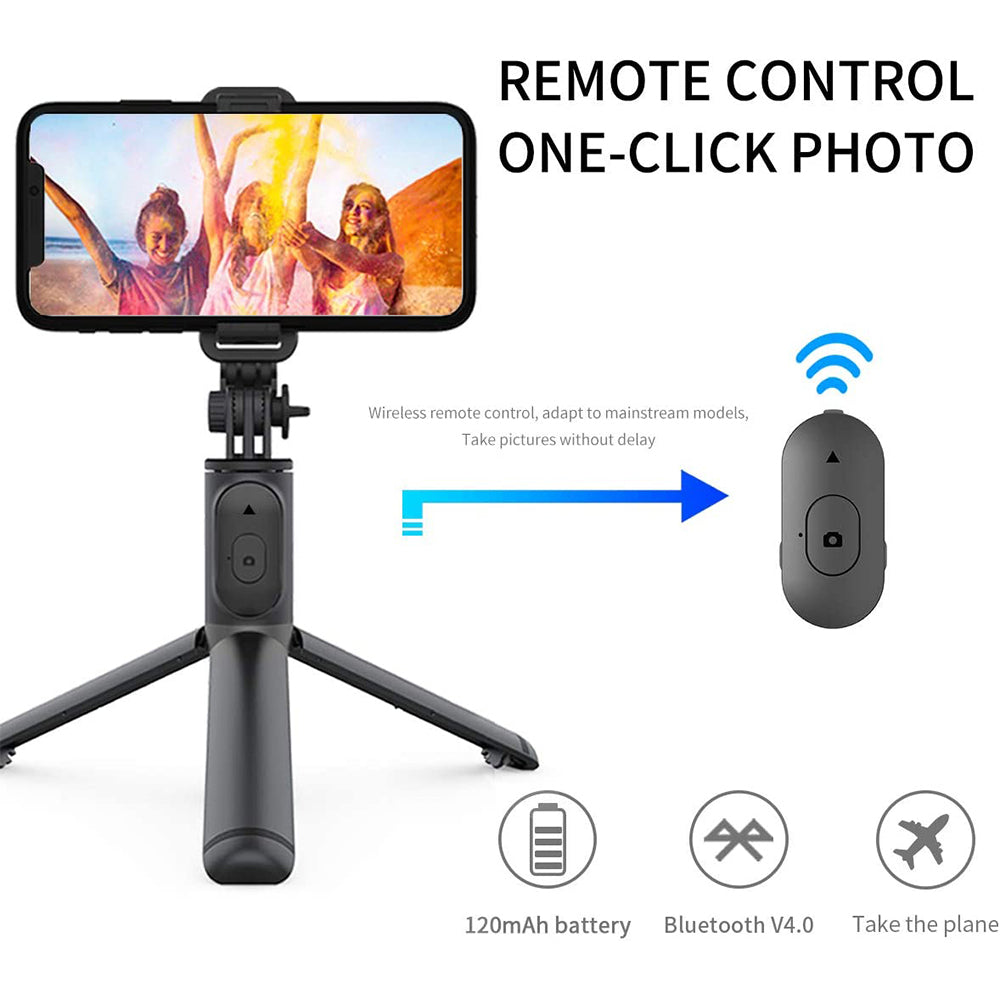 Selfie Stick Bluetooth Techsuit Q01, Universal, Sort