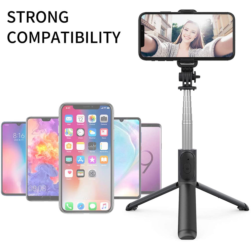 Selfie Stick Bluetooth Techsuit Q01, Universal, Sort