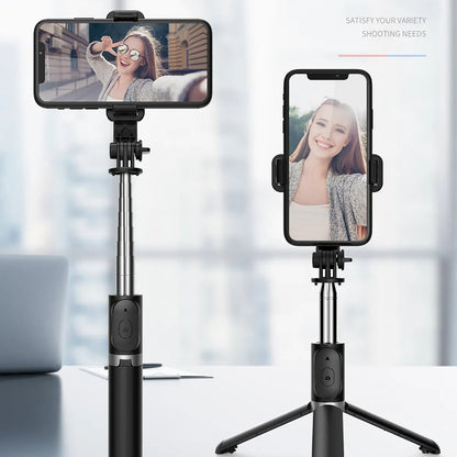 Selfie Stick Bluetooth Techsuit Q02, Universal, Sort