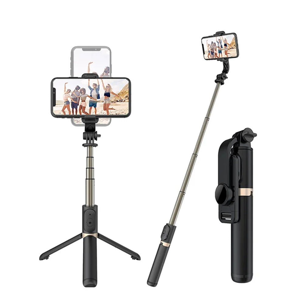 Selfie Stick Bluetooth Techsuit Q03, Universal, Sort