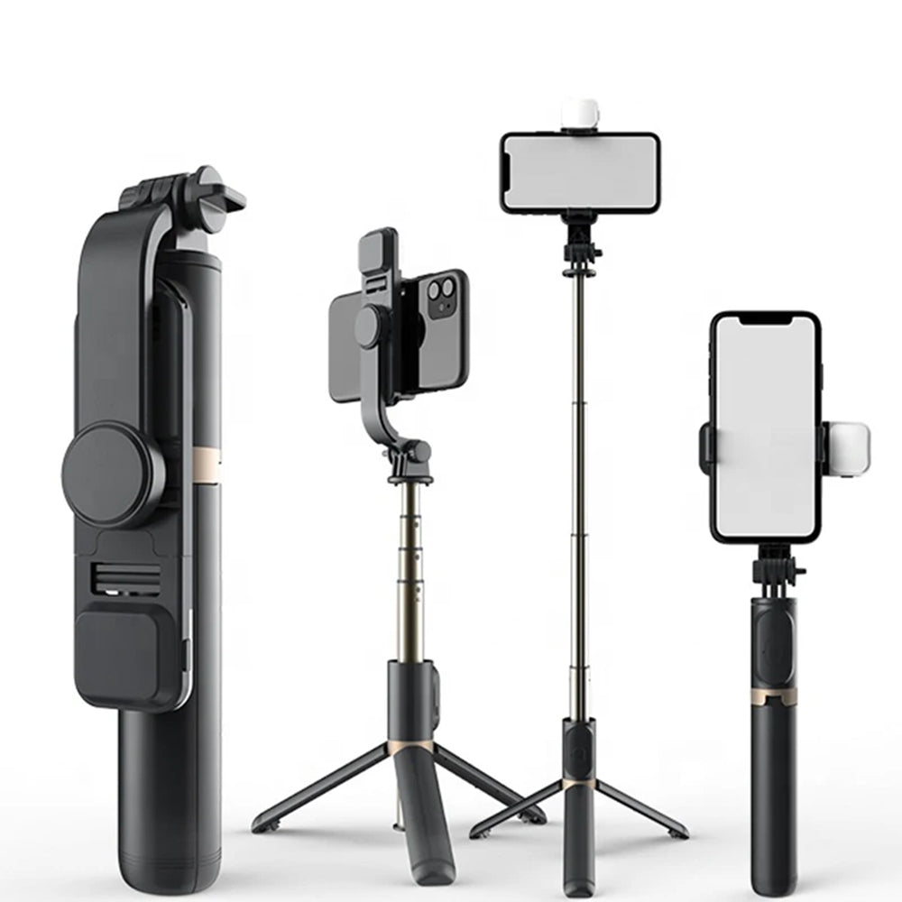 Selfie Stick Bluetooth Techsuit Q03s, Universal, Sort