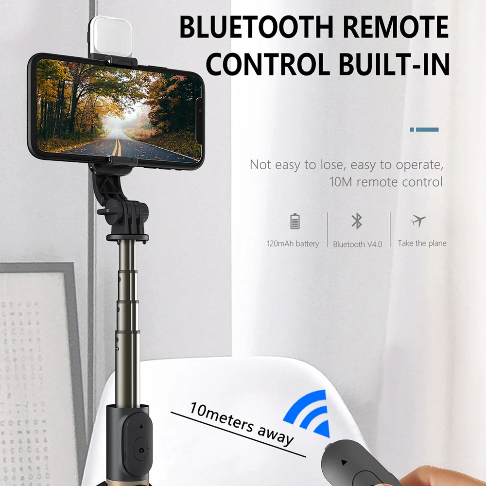 Selfie Stick Bluetooth Techsuit Q03s, Universal, Sort