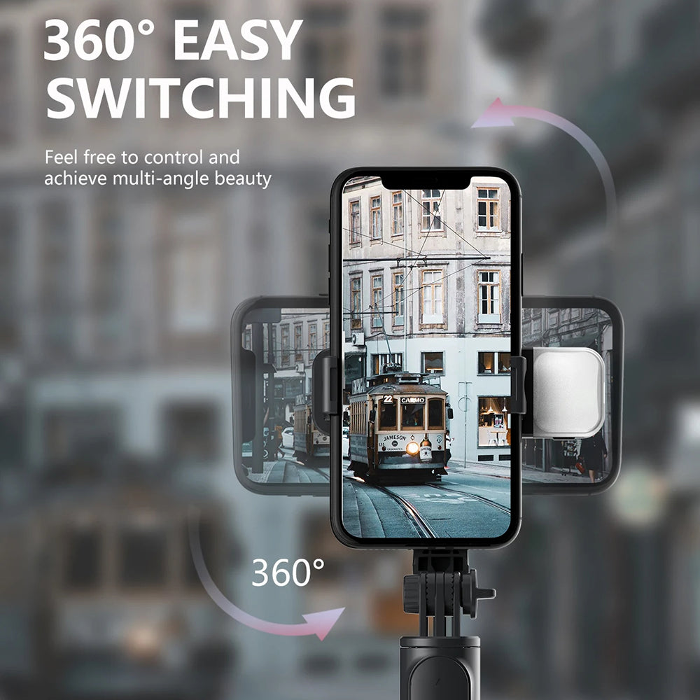 Selfie Stick Bluetooth Techsuit Q03s, Universal, Sort