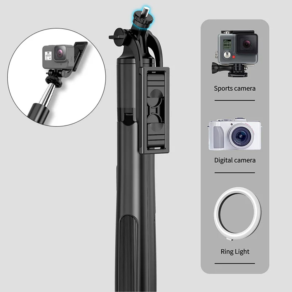 Selfie Stick Bluetooth Techsuit Q05, Universal, Sort