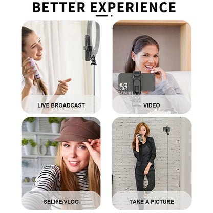 Selfie Stick Bluetooth Techsuit Q05, Universal, Sort