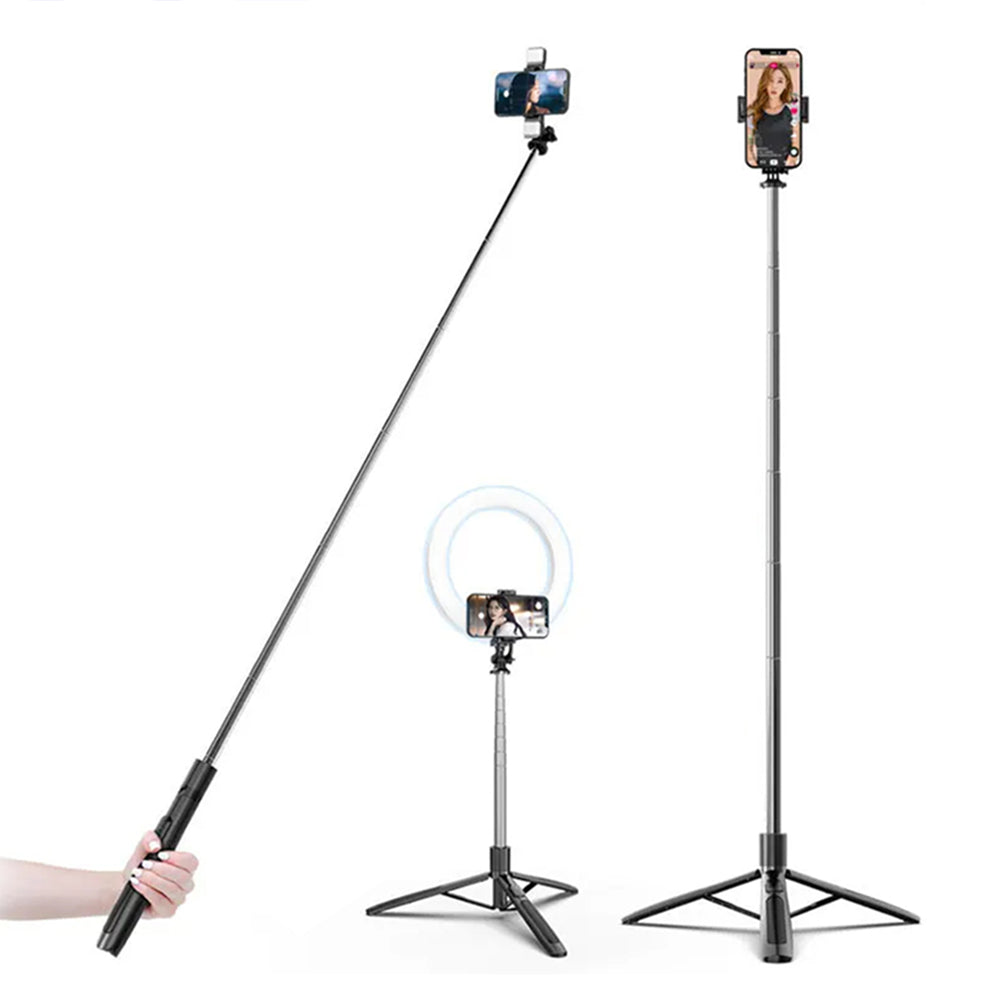 Selfie Stick Bluetooth Techsuit Q05, Universal, Sort