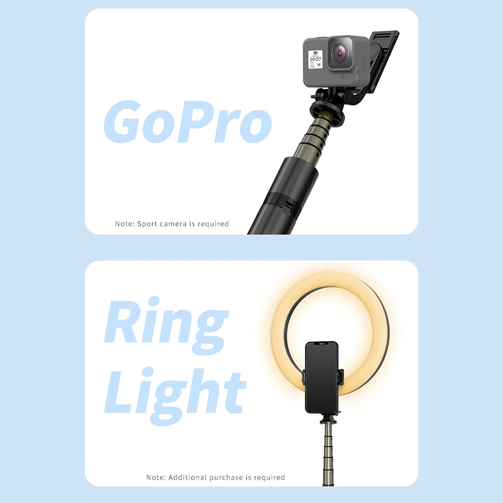 Selfie Stick Bluetooth Techsuit Q06, Universal, Sort